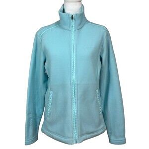 Patagonia Womens Full Zip Fleece Jacket Aqua Blue Mock Neck Poly Gorpcore Sz M